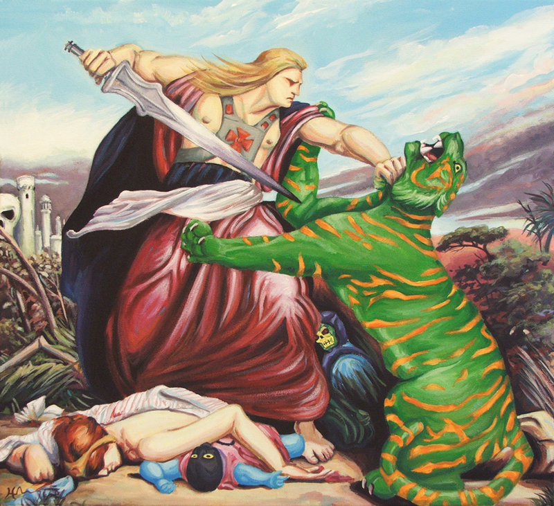Illustration for article titled Batman and Darth Vader invade art history, in these absolutely deranged paintings